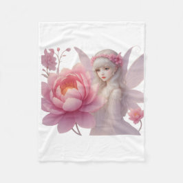 Flower Fairy Girl Ethereal Fantasy Art Design フリースブランケット