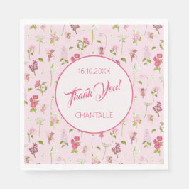 Flower Fairy Thank You Name Date スタンダードランチョンナプキン