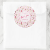 Flower Fairy Thank You Name Date ラウンドシール (バッグ)