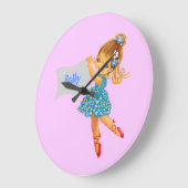 Flower Feary clockという名前を付ガーリーけまかわいらしす。 ラージ壁時計 (傾斜)