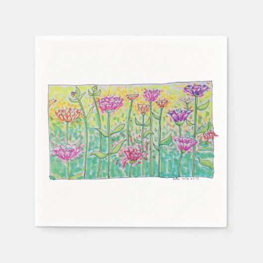 Flower Field スタンダードカクテルナプキン (正面)