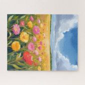 Flower Field Landscape Painting Nature ジグソーパズル (横)