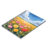 Flower Field Landscape Painting Watercolor ノートブック (左側)