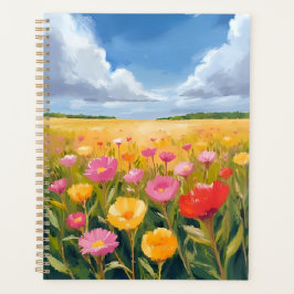 Flower Field Landscape Painting Watercolor プランナー手帳