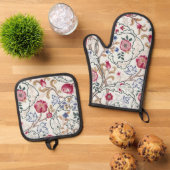 Flower, Floral Pattern, William Morris 鍋つかみ&鍋敷きセット (トップダウン)