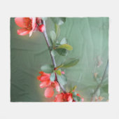 Flower flowers quince bush spring フリースブランケット (正面(横))