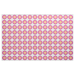 Flower Fusion_Geometric日が差すこと_Poppy明るい赤紫色 ファブリック