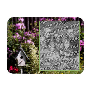 Flower Garden Bird House 絵画's Add Your Photo マグネット