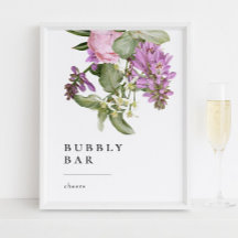 Flower Garden Bridal Shower Bubbly Bar Sign