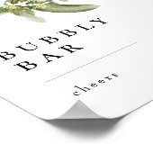 Flower Garden Bridal Shower Bubbly Bar Sign ポスター (角)