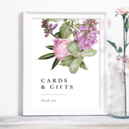 Flower Garden Bridal Shower Cards & Gifts Sign ポスター
