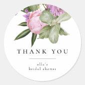 Flower Garden Bridal Shower Favor ラウンドシール (正面)