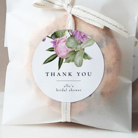 Flower Garden Bridal Shower Favor ラウンドシール