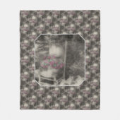 Flower Garden Chair Nature Pattern Vintage フリースブランケット (正面)