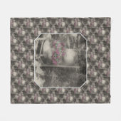 Flower Garden Chair Nature Pattern Vintage フリースブランケット (正面(横))