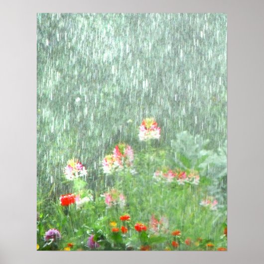 Flower Garden in the Rain Poster ポスター (正面)