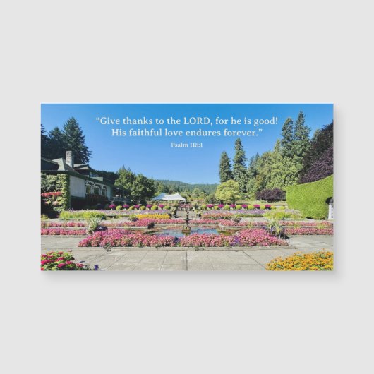 Flower Gardens Give Thanks Inspiring Quote Magnet (正面)