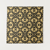 Flower geometric pattern. Seamless vintage backgro タペストリー (正面(横))