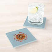 FLOWER GIFT MOM DAUGHTER SISTER TEACHER FRIEND ガラスコースター (アングル)