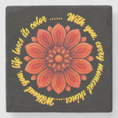 FLOWER GIFT MOM DAUGHTER SISTER TEACHER FRIEND ストーンコースター (正面)