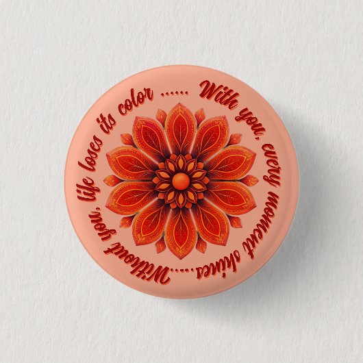 FLOWER GIFT MOM DAUGHTER SISTER TEACHER FRIEND 缶バッジ (正面)