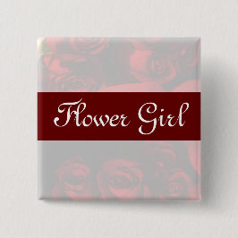 "Flower Girl" – レッドローズブーケ(2) 缶バッジ
