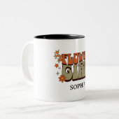 Flower Girl –Boho  Retro Floral  ツートーンマグカップ (正面左)