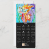 Flower Girl Oil Pastel Art Calendar Card 招待状 (裏面)