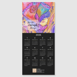 Flower Girl Oil Pastel Art Calendar Magnetic Card