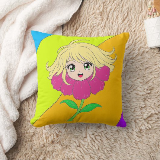 Flower girl pillow クッション (ブランケット)