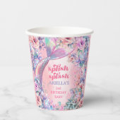 Flower Glitter Mermaid Tail 2nd Birthday 紙コップ (正面)