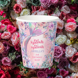 Flower Glitter Mermaid Tail 2nd Birthday 紙コップ