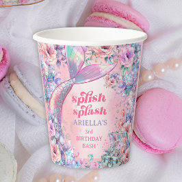 Flower Glitter Mermaid Tail 3rd Birthday 紙コップ