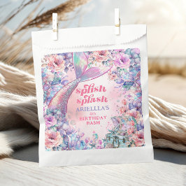 Flower Glitter Mermaid Tail 4th Birthday フェイバーバッグ