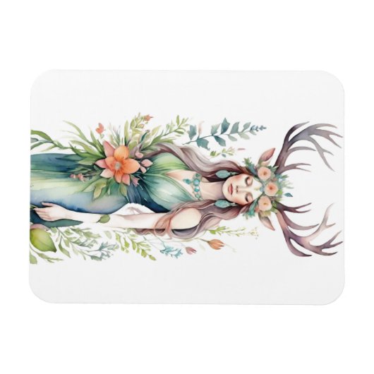 Flower Goddess Ostara Spring Equinox Sabbat マグネット (横)