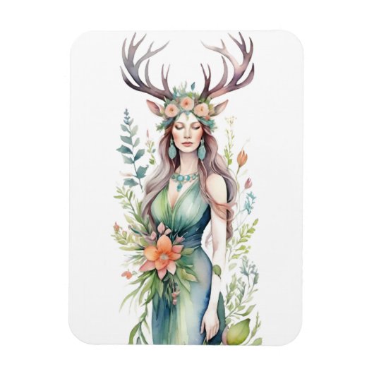 Flower Goddess Ostara Spring Equinox Sabbat マグネット (縦)