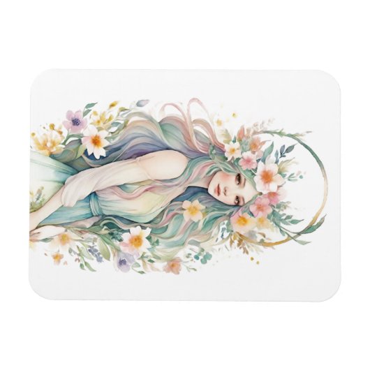 Flower Goddess Ostara Spring Equinox Sabbat マグネット (横)