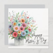 Flower Happy Mother's Day 招待状 (正面/裏面)