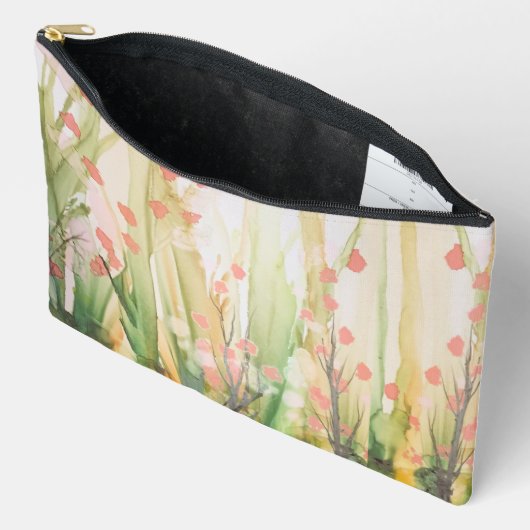 Flower in the Forest Print Cosmetic Bag アクセサリーポーチ (見開き)