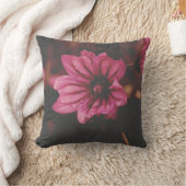 Flower in Water Droplets Throw Pillow クッション (ブランケット)