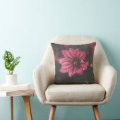 Flower in Water Droplets Throw Pillow クッション (椅子)