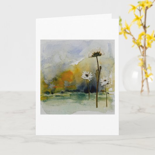 Flower Landscape Greeting Card Blank Inside  カード (黄色い花)