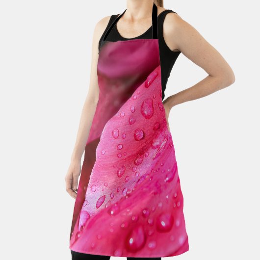 Flower leaf macro dew drops nature エプロン (インサイチュ)