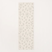 Flower Line Drawing Mindful Minimalist ヨガマット (正面)