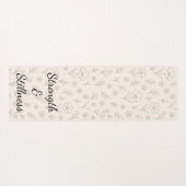 Flower Line Drawing Mindful Minimalist Quote ヨガマット (裏面(横))