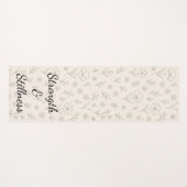 Flower Line Drawing Mindful Minimalist Quote ヨガマット (正面(横))