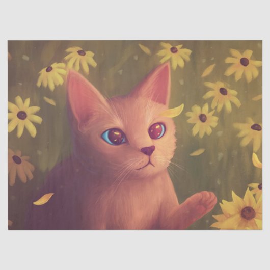 Flower Lover | Cat and Flowers 薄葉紙 (正面)
