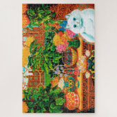 Flower Lovers Cat, Louis Wain ジグソーパズル (縦)