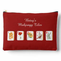 Flower Mahjong Tiles Accessory Bag