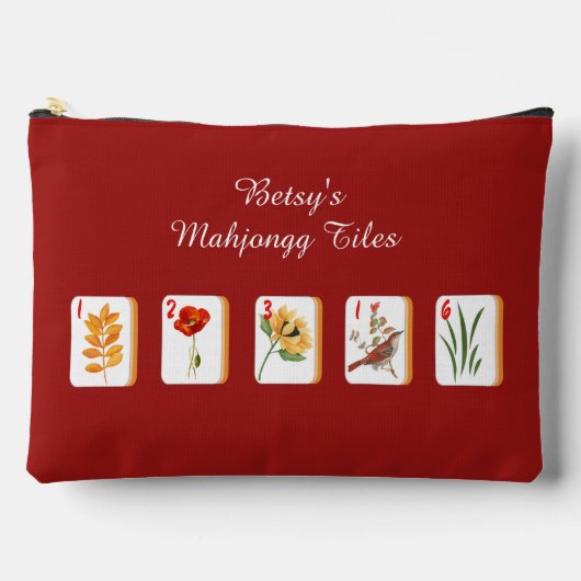 Flower Mahjong Tiles Accessory Bag アクセサリーポーチ (正面)